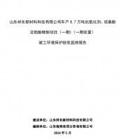 山東祥東新材料科技有限公司年產(chǎn)8.7萬噸抗氧化劑、烷基酚及粗酚精制項目(一期)(一期裝置)竣工環(huán)境保護驗收監(jiān)測報告